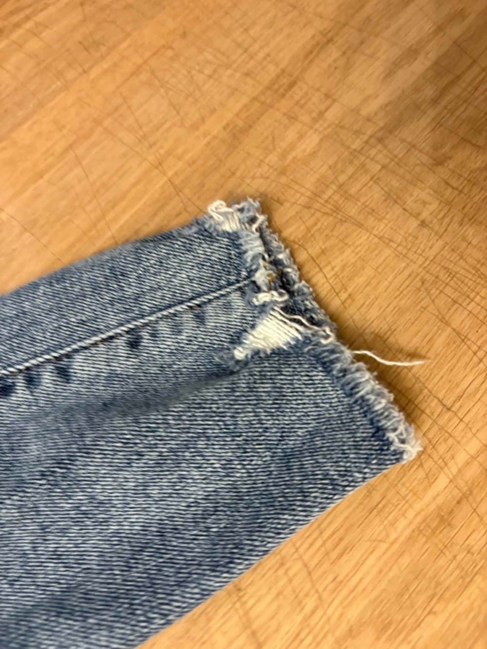 LOFT Indigo Distressed High-Rise Skinny Jeans - Picture 7 of 15